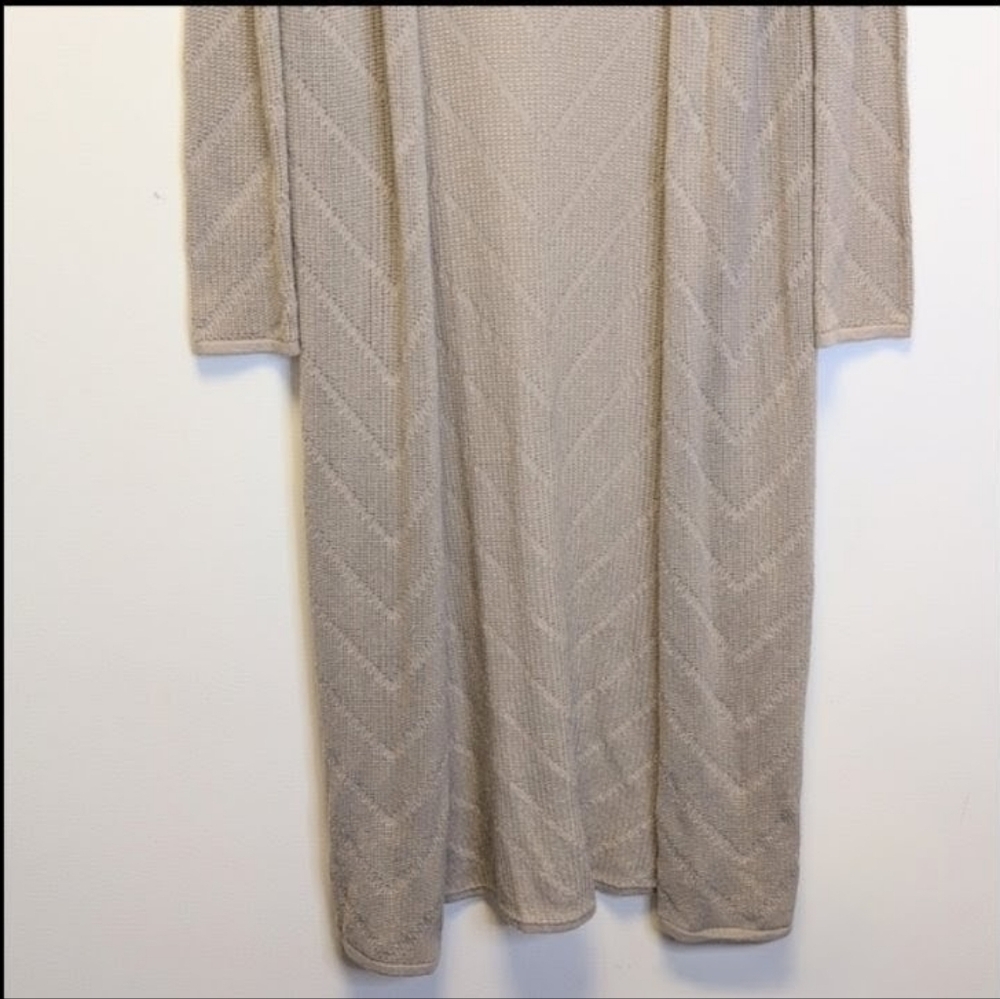 Forever 21 Longline Knit Maxi Cardigan Beige M - Picture 5 of 6